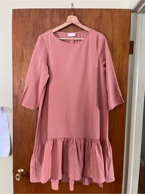 Farrow Blush Ruffle Hem Drop Waist Dress